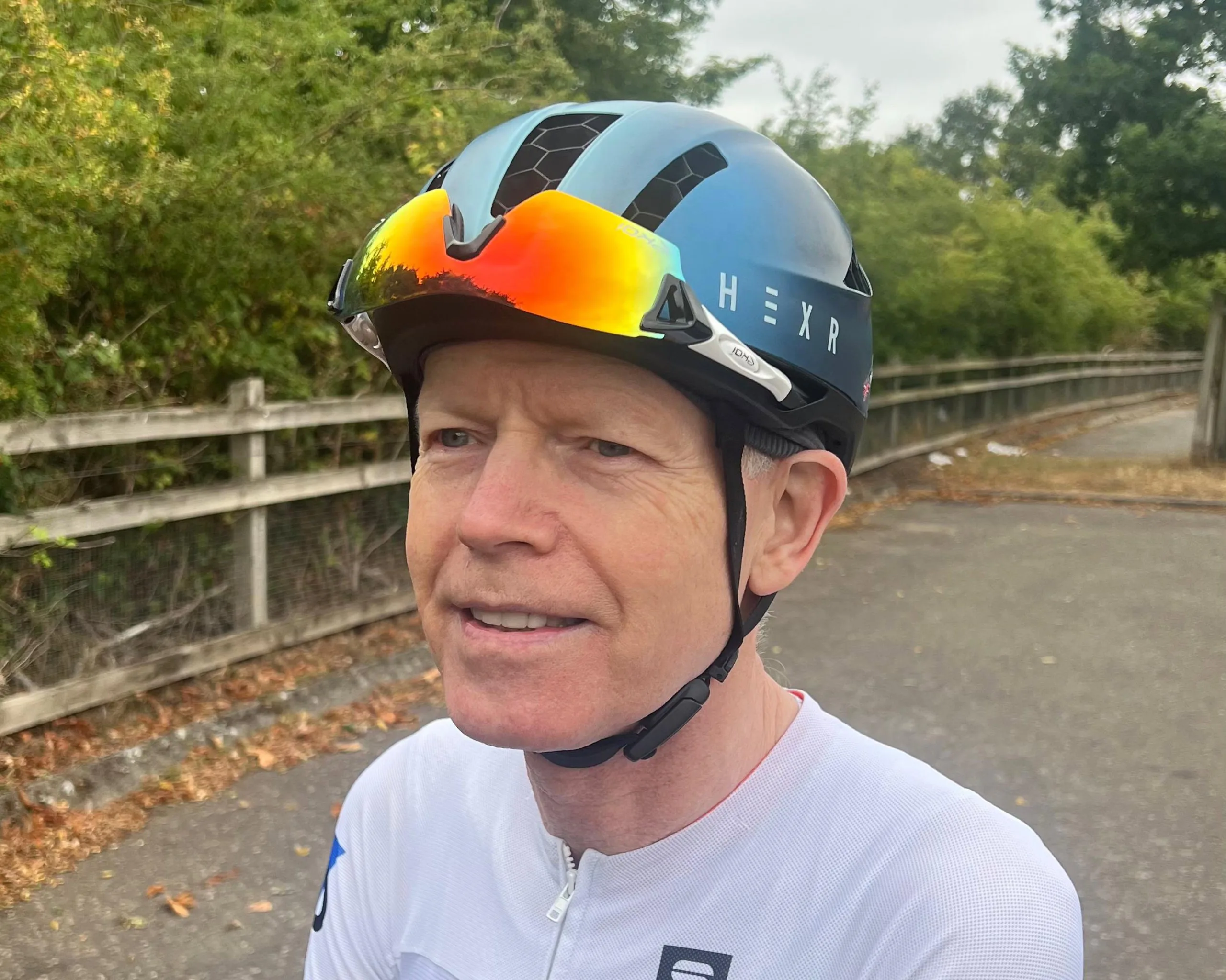 London Dynamo Piers Hartland-Swann wearing his cycling helmet at the Saturday Park Ride