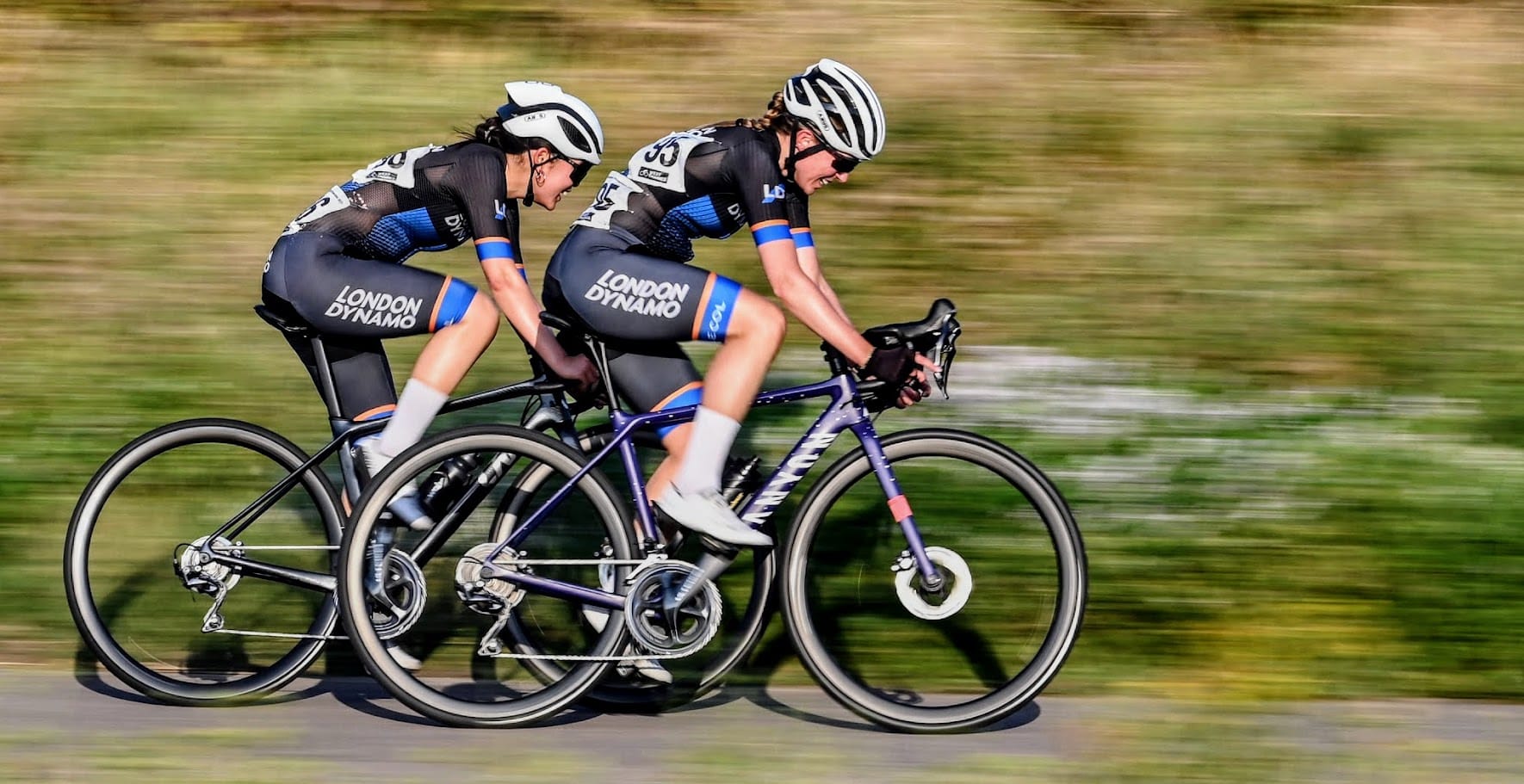 Two London Dynamo women racers going fast