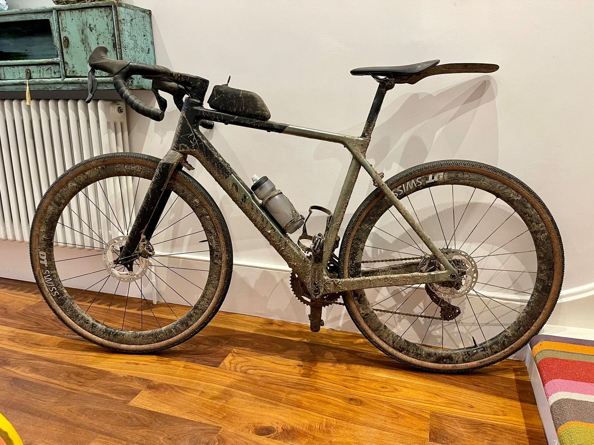 Photo of a dirty muddy gravel bike
