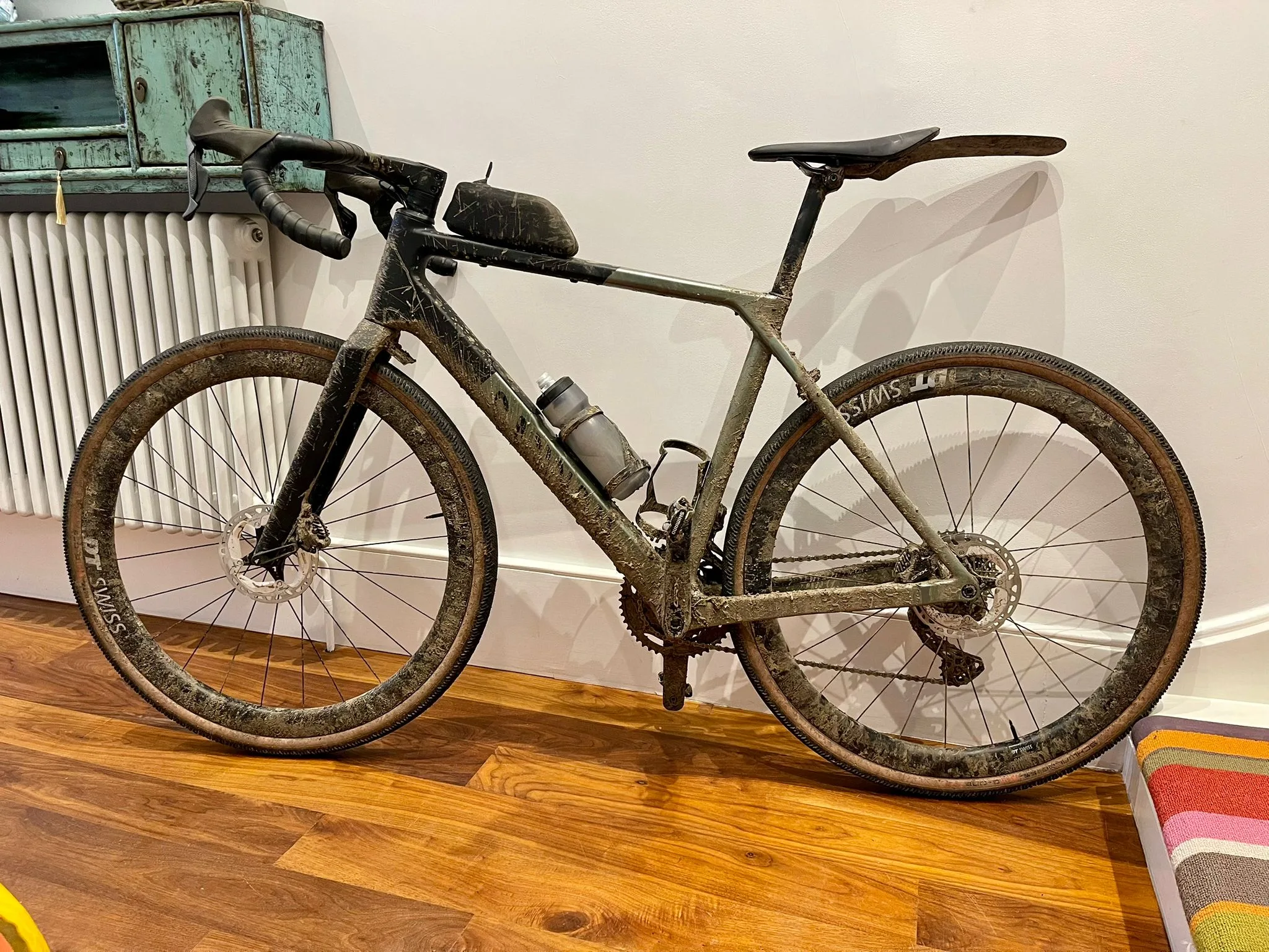 Photo of a dirty muddy gravel bike