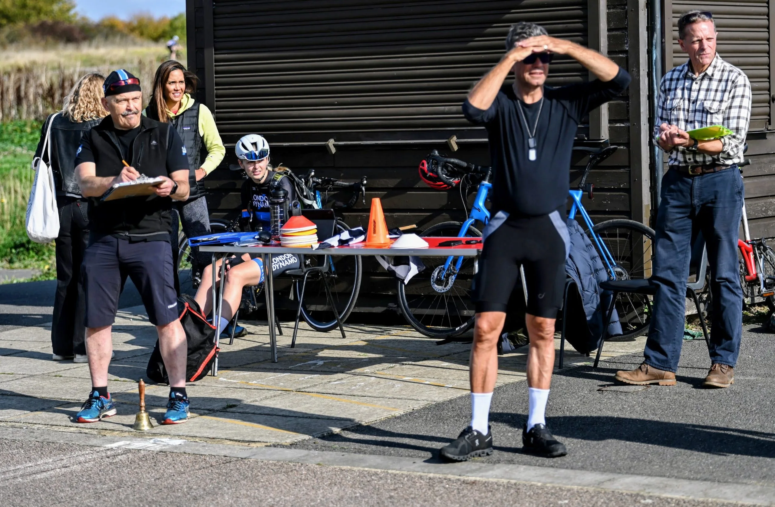 Race marshals volunteering at a race