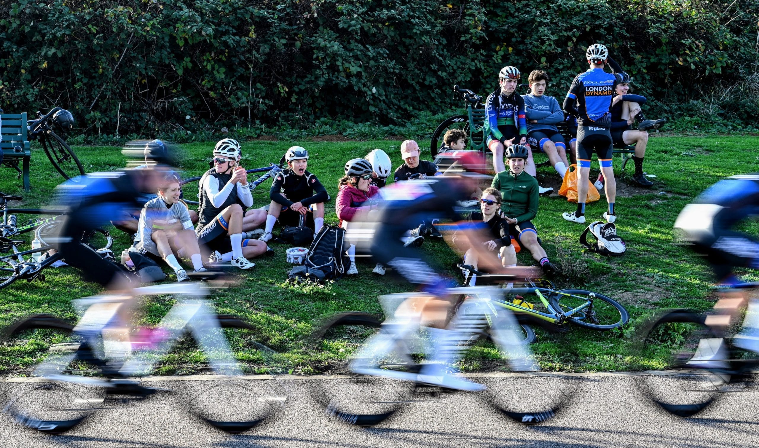 London Dynamo members watching the racing