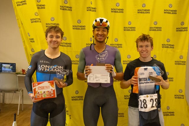 Alex Mutter on the Podium at the 2026 Essex Reservoir Road Race